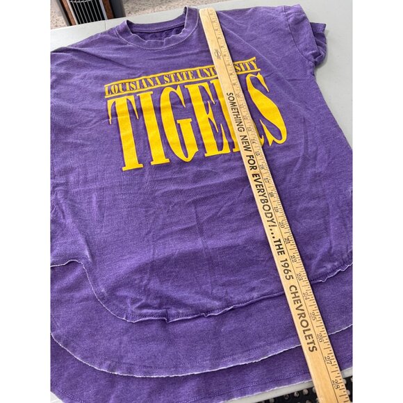 Louisiana State University Tigers Presbox Sz Small Purple Burn Wash Poncho Tee - Picture 3 of 6